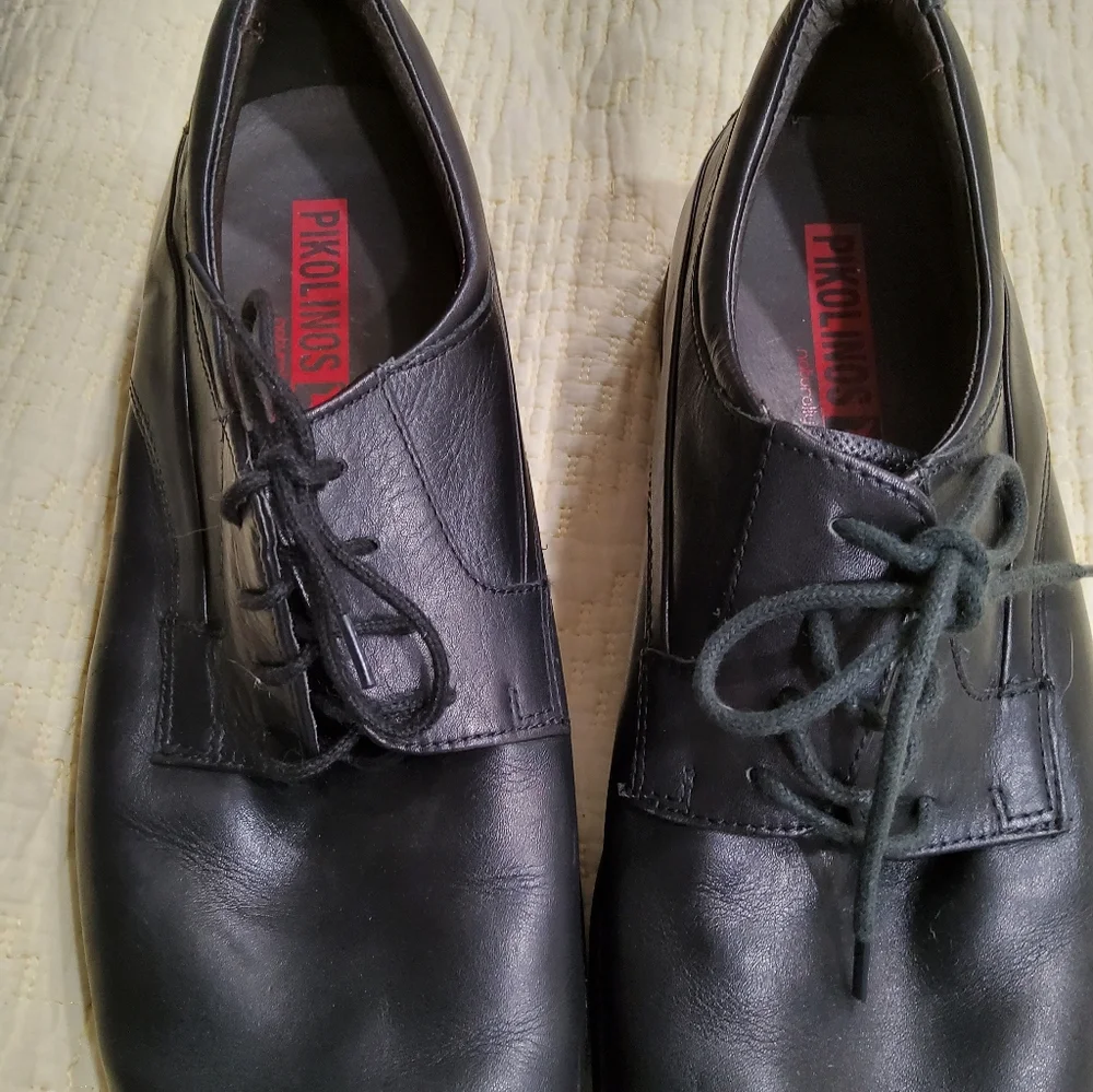 Pikolinos Black Leather Lace Up Shoes Size 44